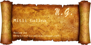 Mitli Galina névjegykártya